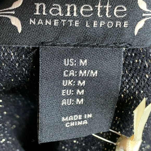 Nanette Lepore Black Gold Metallic Elastic Waist A-line Skirt - Picture 4 of 7